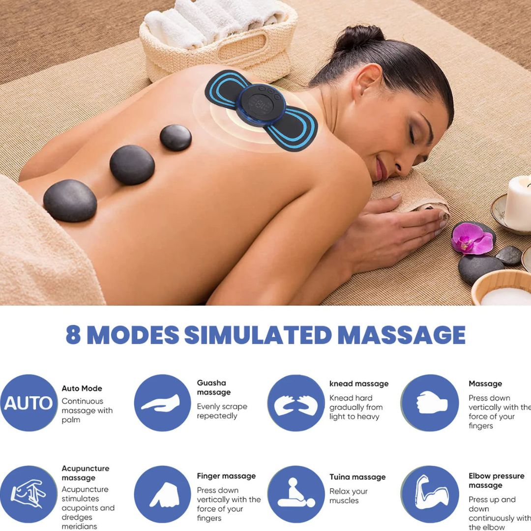 Butterfly Massager Machine for Pain Relief, Rechargeable Full Body TENS Massager with 8 Modes 19 Levels Wireless Vibration Machine