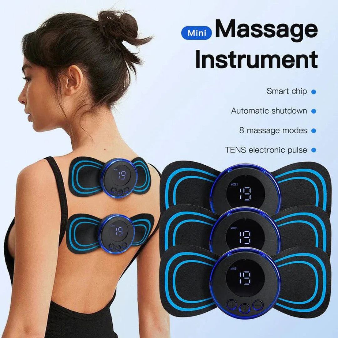Butterfly Massager Machine for Pain Relief, Rechargeable Full Body TENS Massager with 8 Modes 19 Levels Wireless Vibration Machine