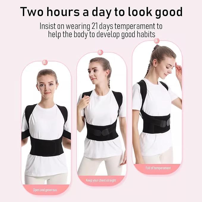 Premium Posture Corrector Shoulder Belt – Adjustable Back Support Brace for Men & Women